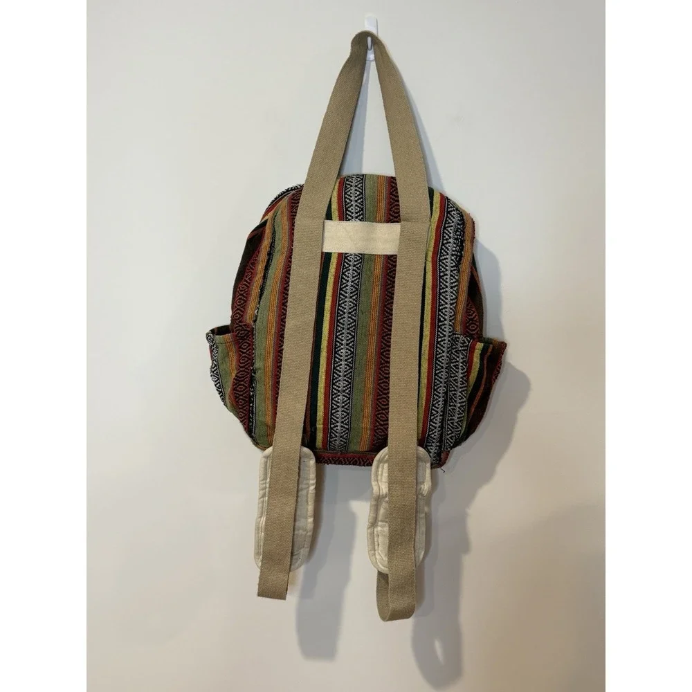 Earthbound Trading Co Indian Woven Style Back Pack 15 x17